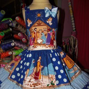 FOLLOW THE STAR Jesus Born Christmas Dress Size 4t NEW